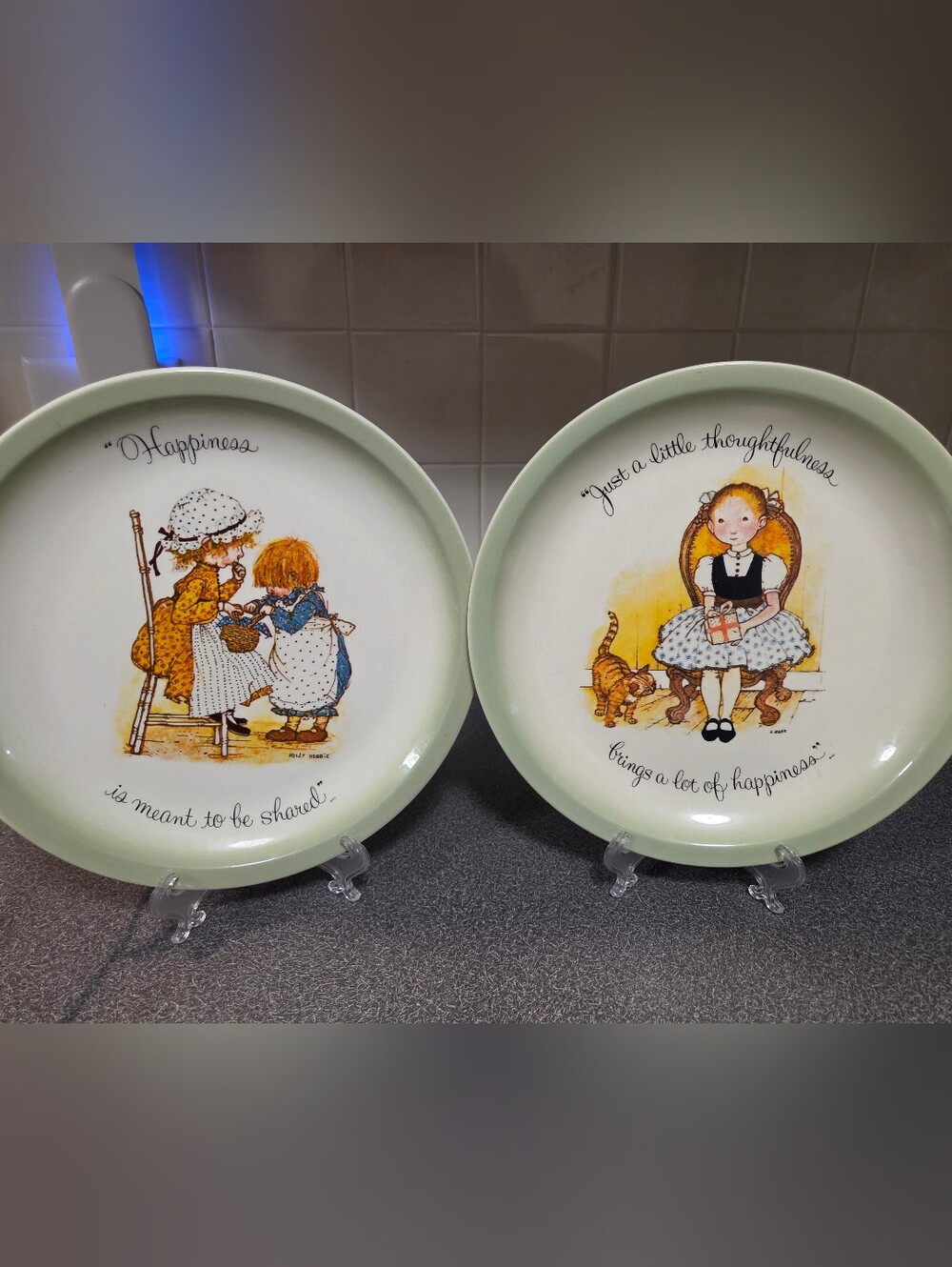 Holly Hobbie Collector Plates – "Happiness" Theme Set Of 2